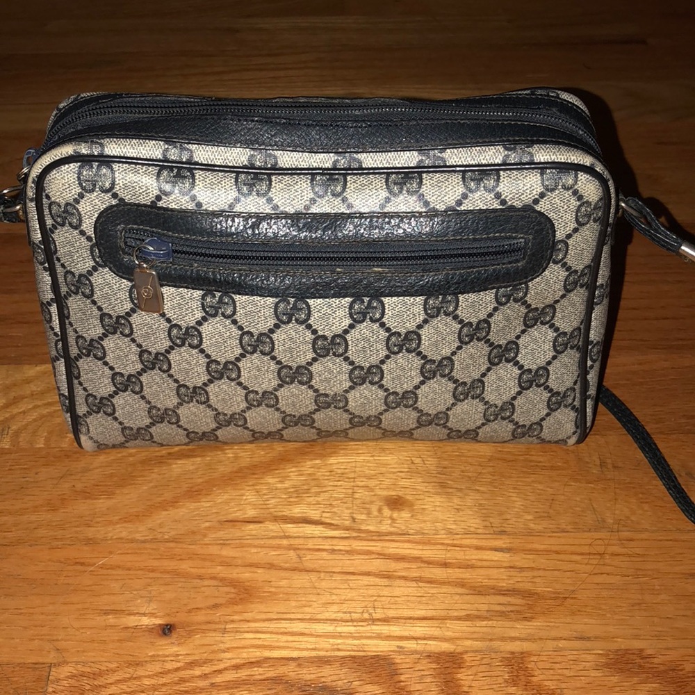 Navy blue authentic Gucci crossbody bag